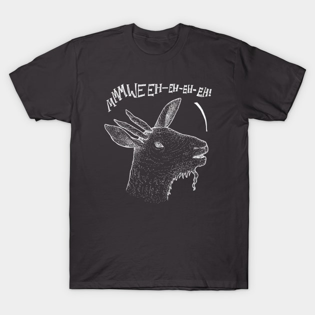 Ghost Goat - chalkboard style, spooky, funny stuff T-Shirt by Inspirational Koi Fish